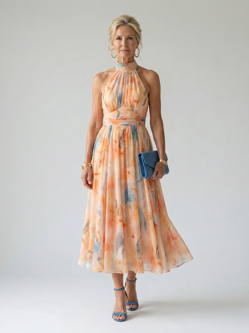 Elin | Vestido midi con tirantes finos