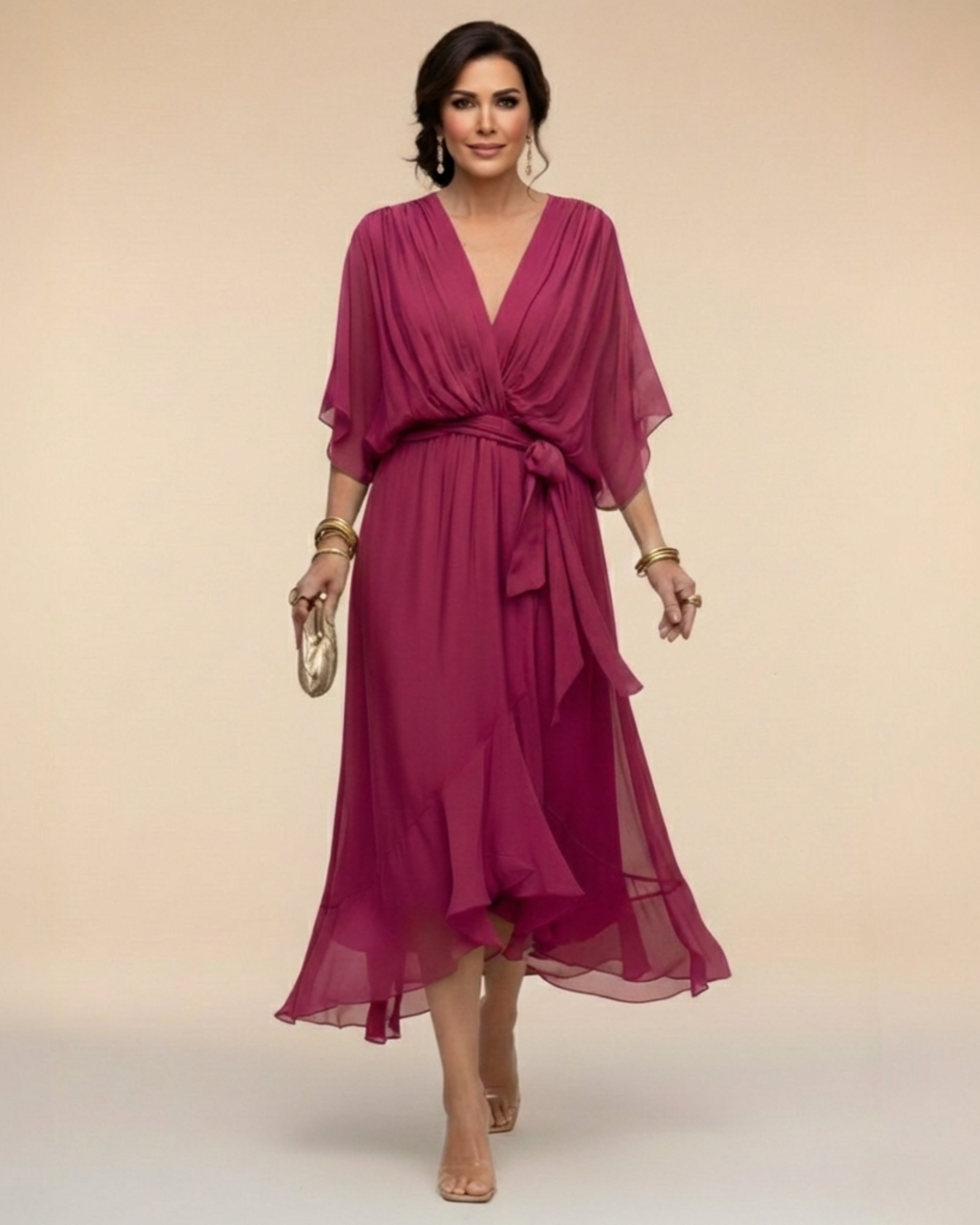 Daniela™ | Chiffon V-neck Dress