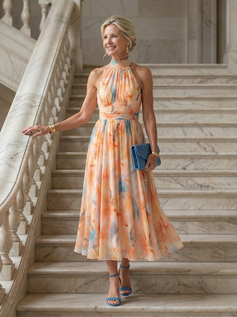 Elin | Vestido midi con tirantes finos