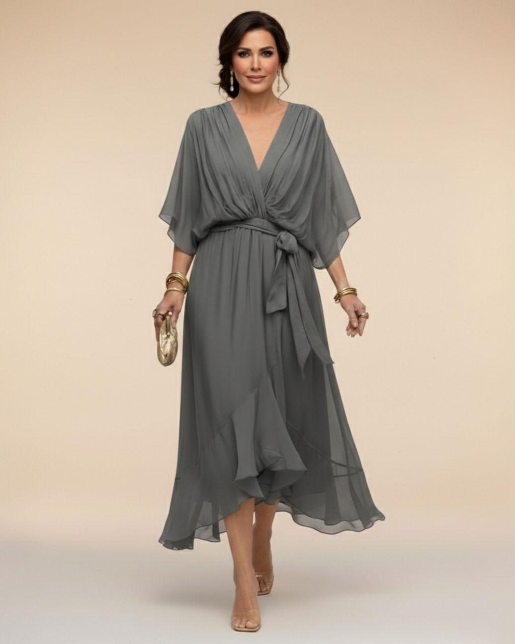Daniela™ | Chiffon V-neck Dress