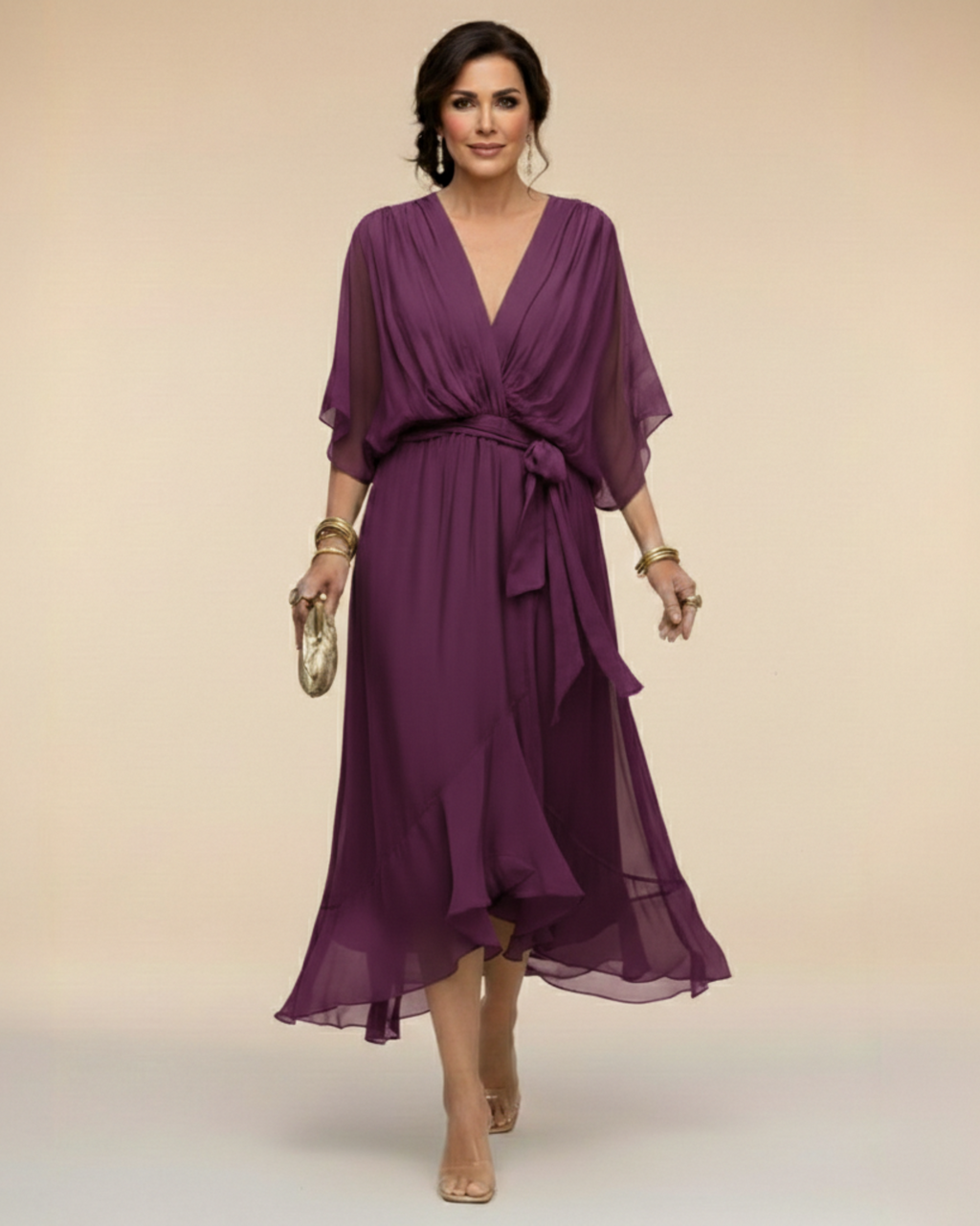 Daniela™ | Chiffon V-neck Dress