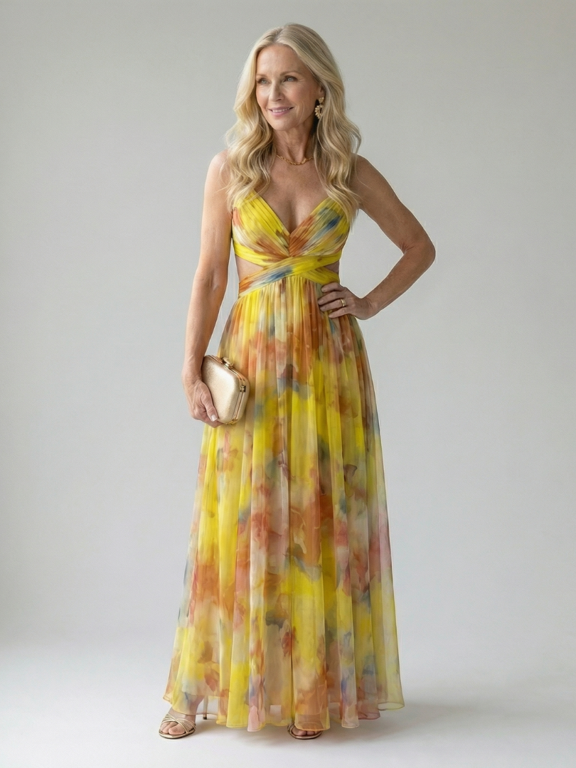 Isel | Vestido largo con corte envolvente