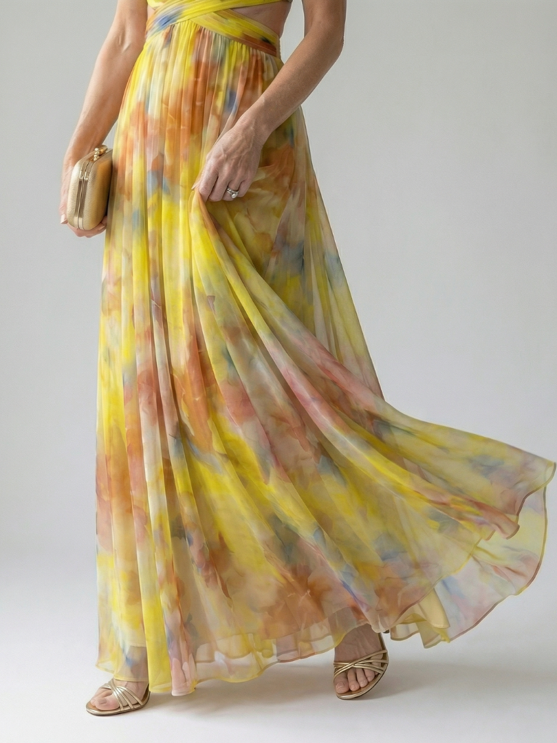 Isel | Vestido largo con corte envolvente