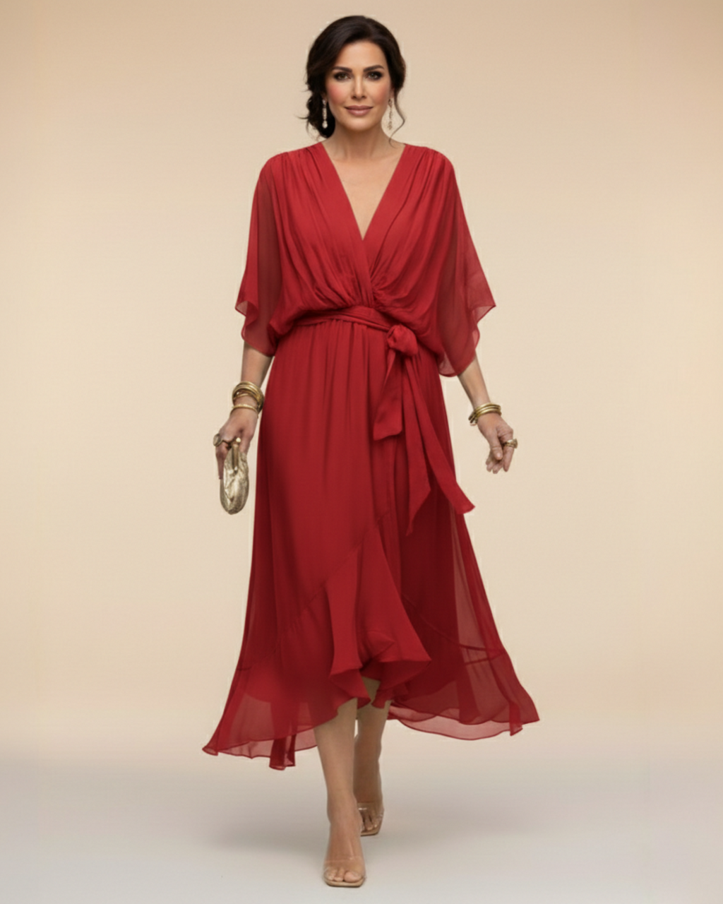 Daniela™ | Chiffon V-neck Dress