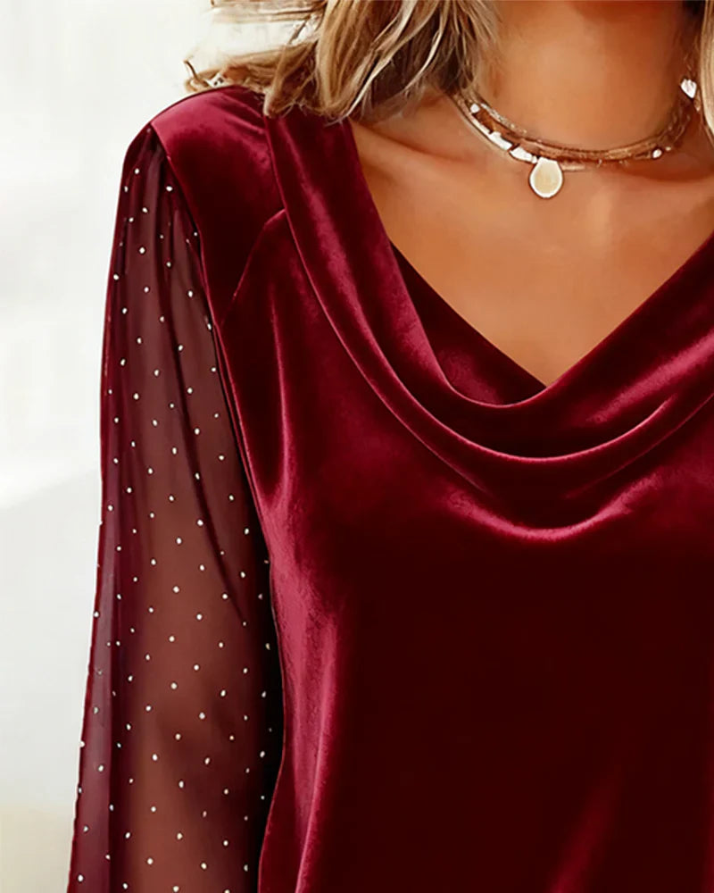Adriana | Blusa con cuello drapeado