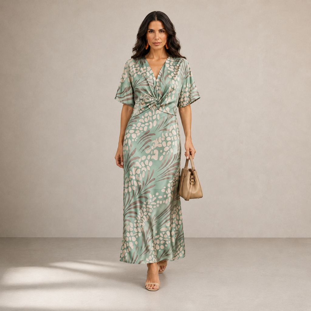Carla™ | Vestido Estampado Drapeado