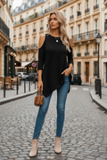 Women's Asymmetrical Off-Shoulder Blouse – Modern and Flowy Style